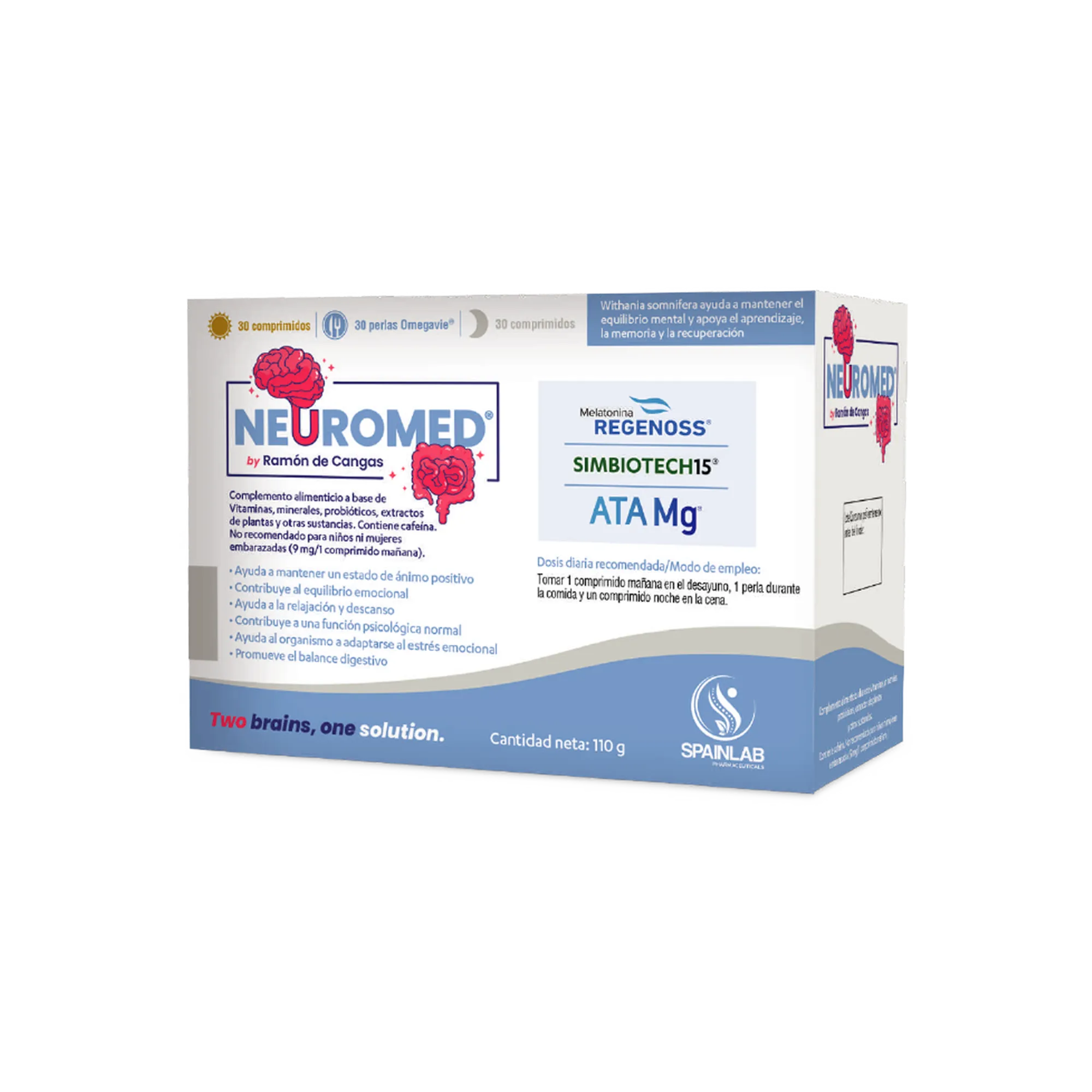 Suplemento Neuromed® para el eje cerebro-intestino con probióticos, vitaminas, minerales y antioxidantes