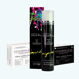 Pack de SERUM4ALL® y VITALDERM® que combina hidratación intensa, refuerzo de la barrera cutánea y nutricosmética con ceramidas para mejorar la textura y juventud de la piel.