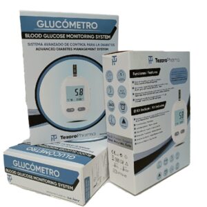 Glucómetro para Medir Glucosa (Incluye 50 Tiras Reactivas y 50 Lancetas)